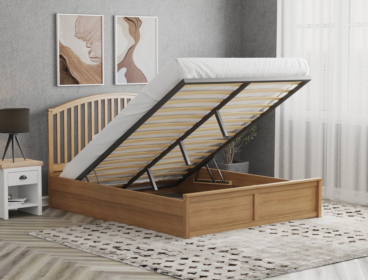 Yebes Wooden Natural Gas Lift Bed Frame