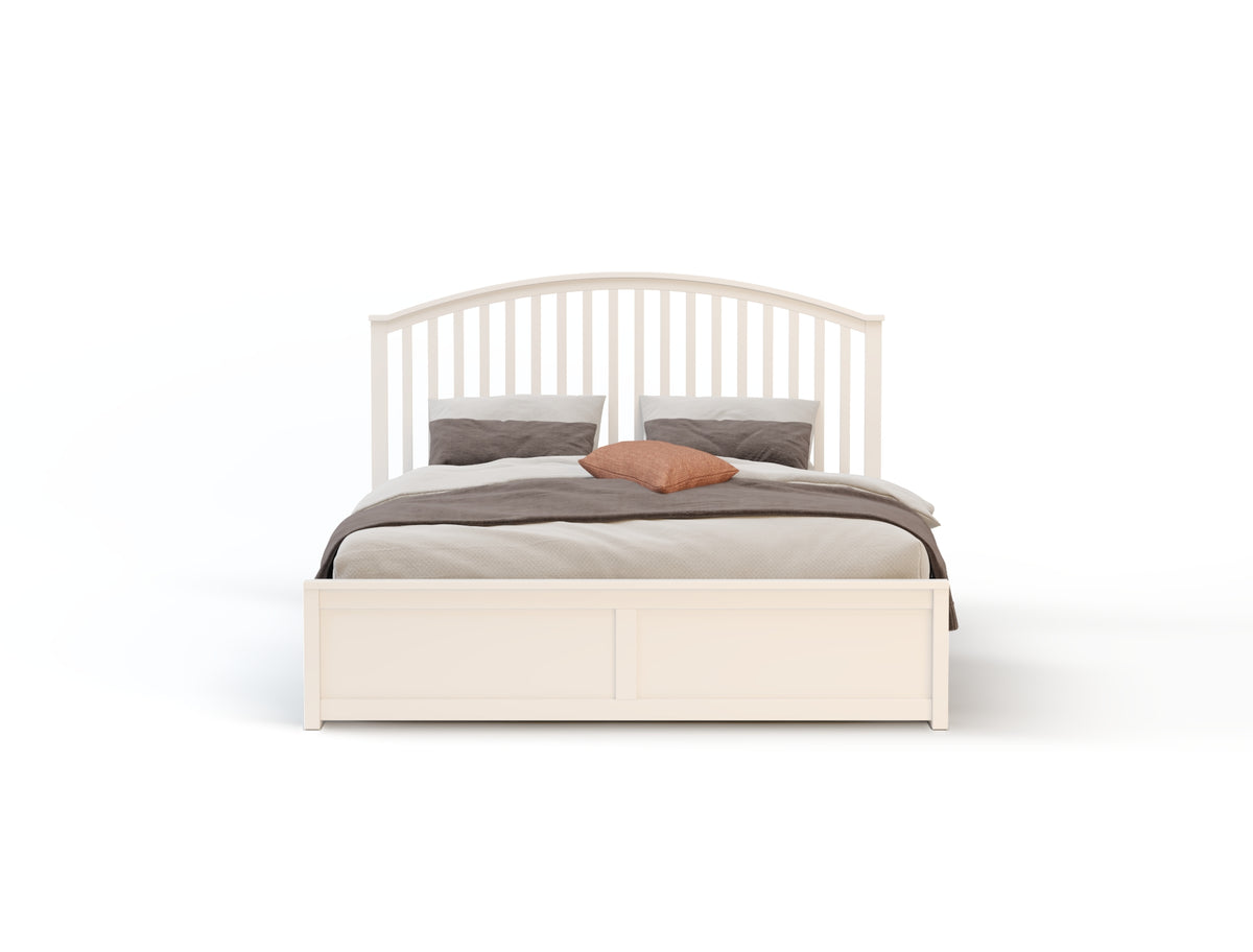 Yebes Wooden White Gas Lift Bed Frame