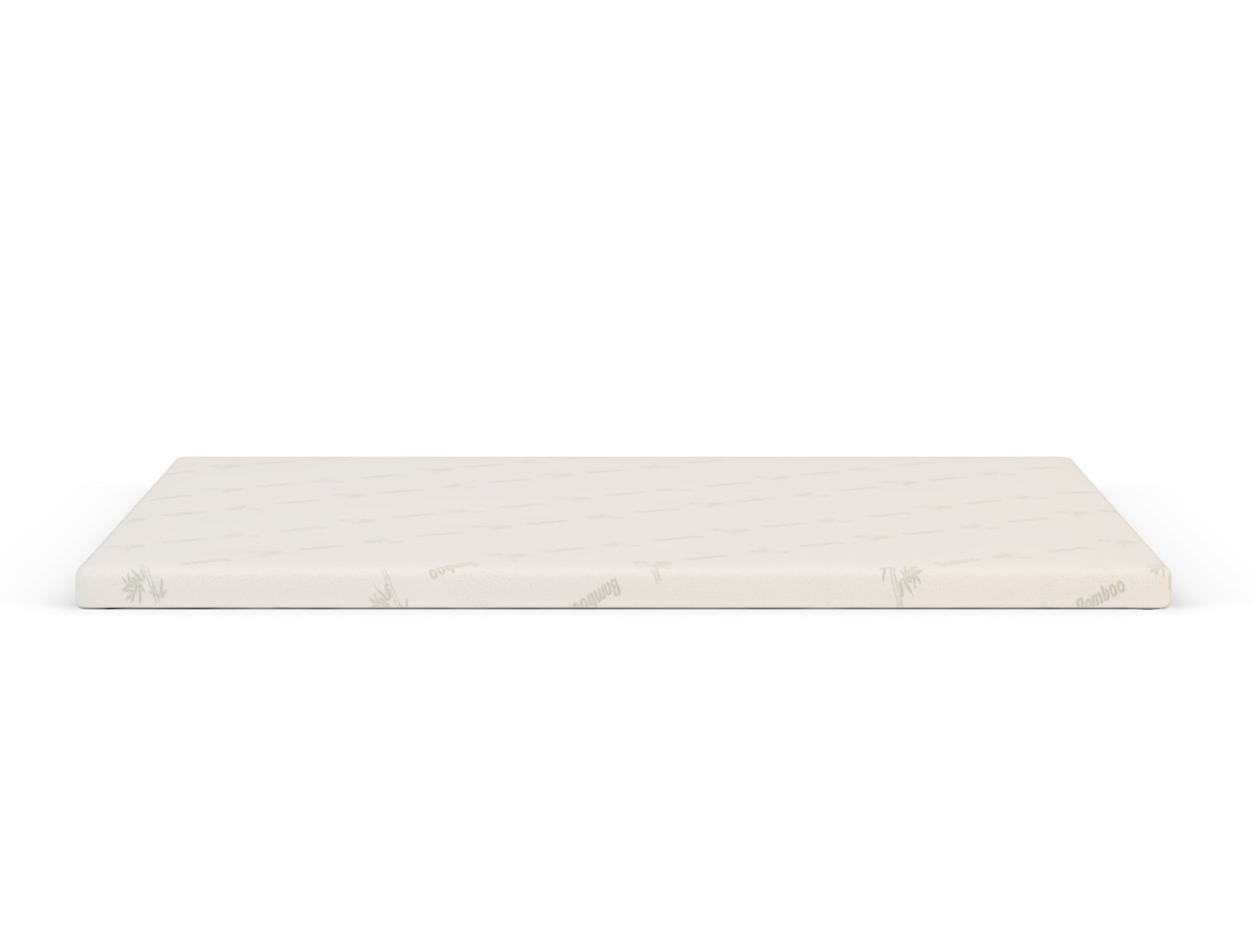 side view of a queen mattress topper in a white background from Isaak