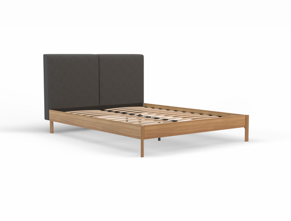 Isaak Charcoal Natural Double Bed Frame
