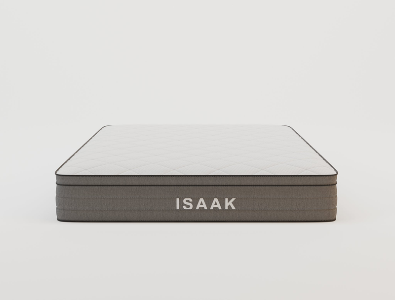 front view of a double mattress in a white background from Isaak