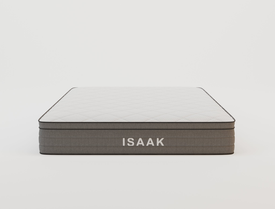 front view of a single mattress in a white background from Isaak