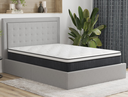 top view of a double mattress on a bed frame in a bedroom from Isaak