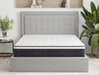 front view of a single mattress on a bed frame in a bedroom from Isaak