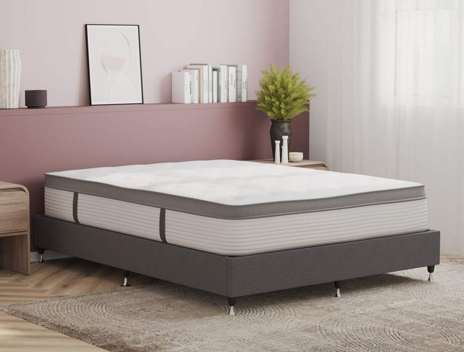 top view of a double mattress on a bed frame in a bedroom from Isaak