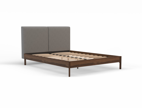 Isaak Grey Walnut King Single Bed Frame