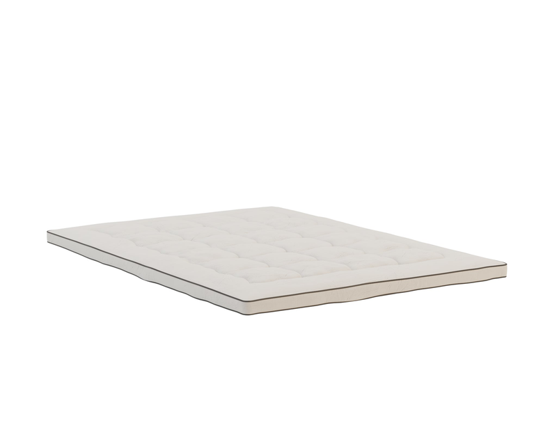 top view of a double mattress topper in a white background from Isaak