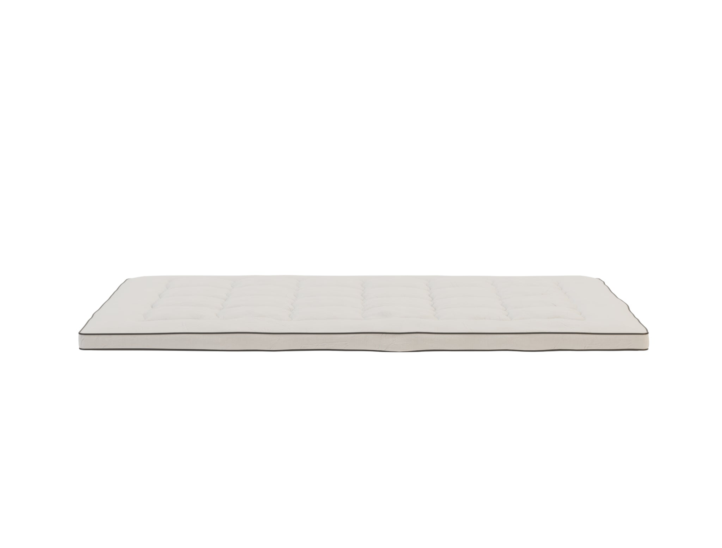 side view of a double mattress topper in a white background from Isaak