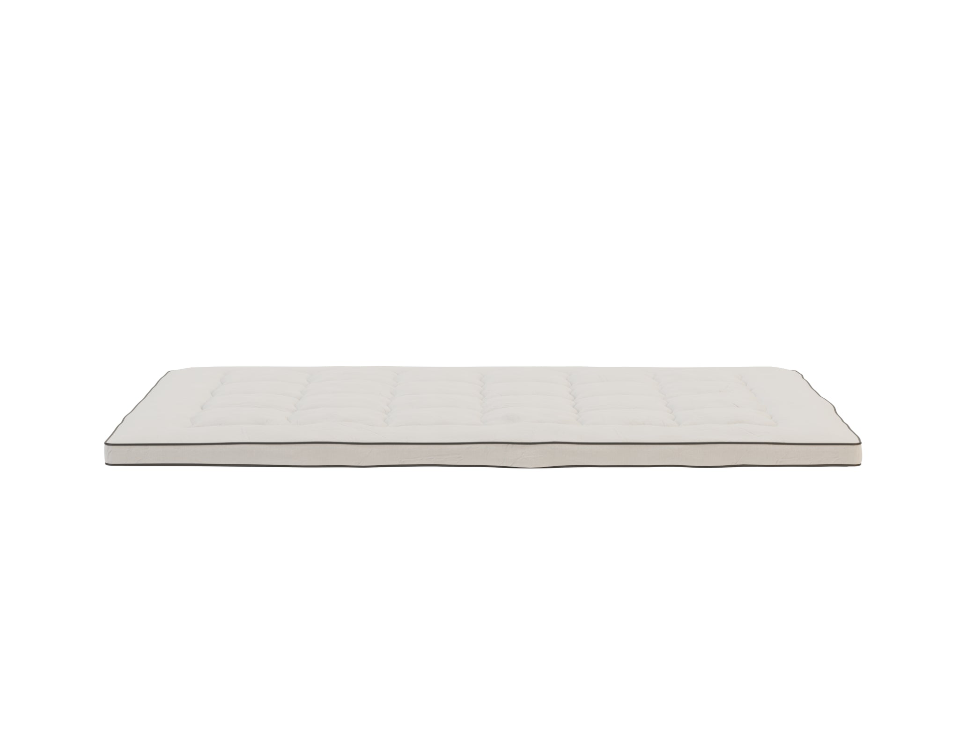 side view of a double mattress topper in a white background from Isaak