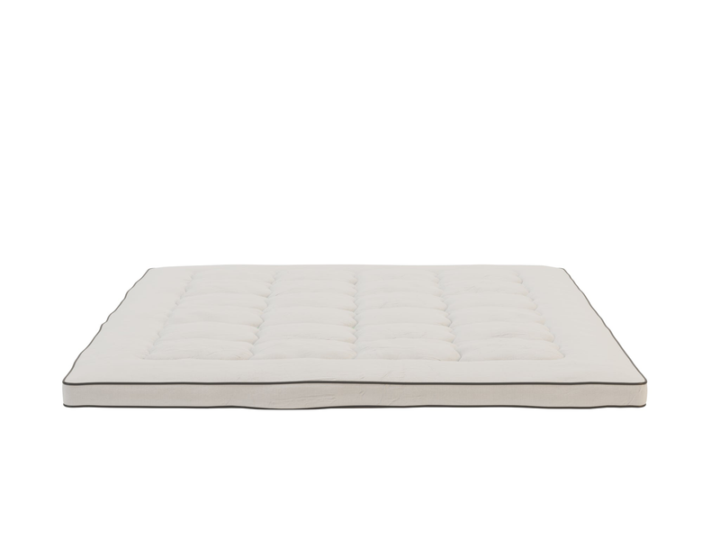 front view of a double mattress topper in a white background from Isaak