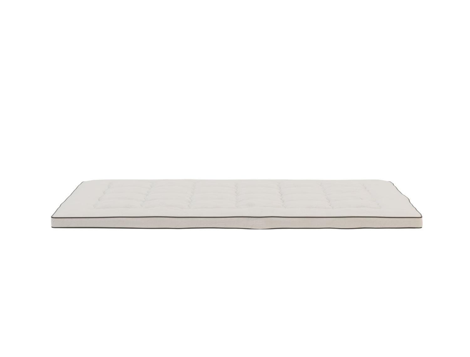 side view of a single mattress topper in a white background from Isaak