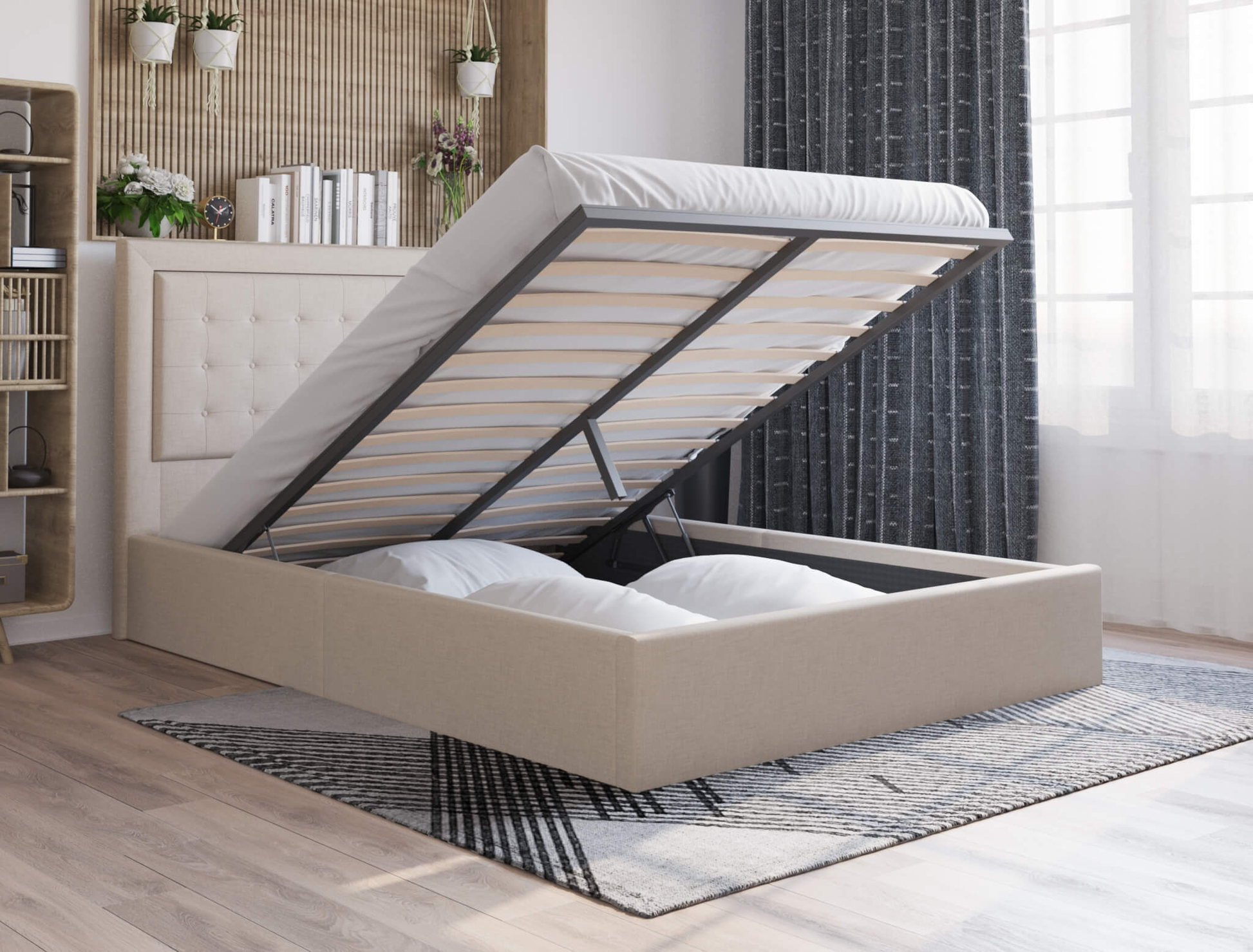 top view of a double bed frame in a bedroom from Isaak