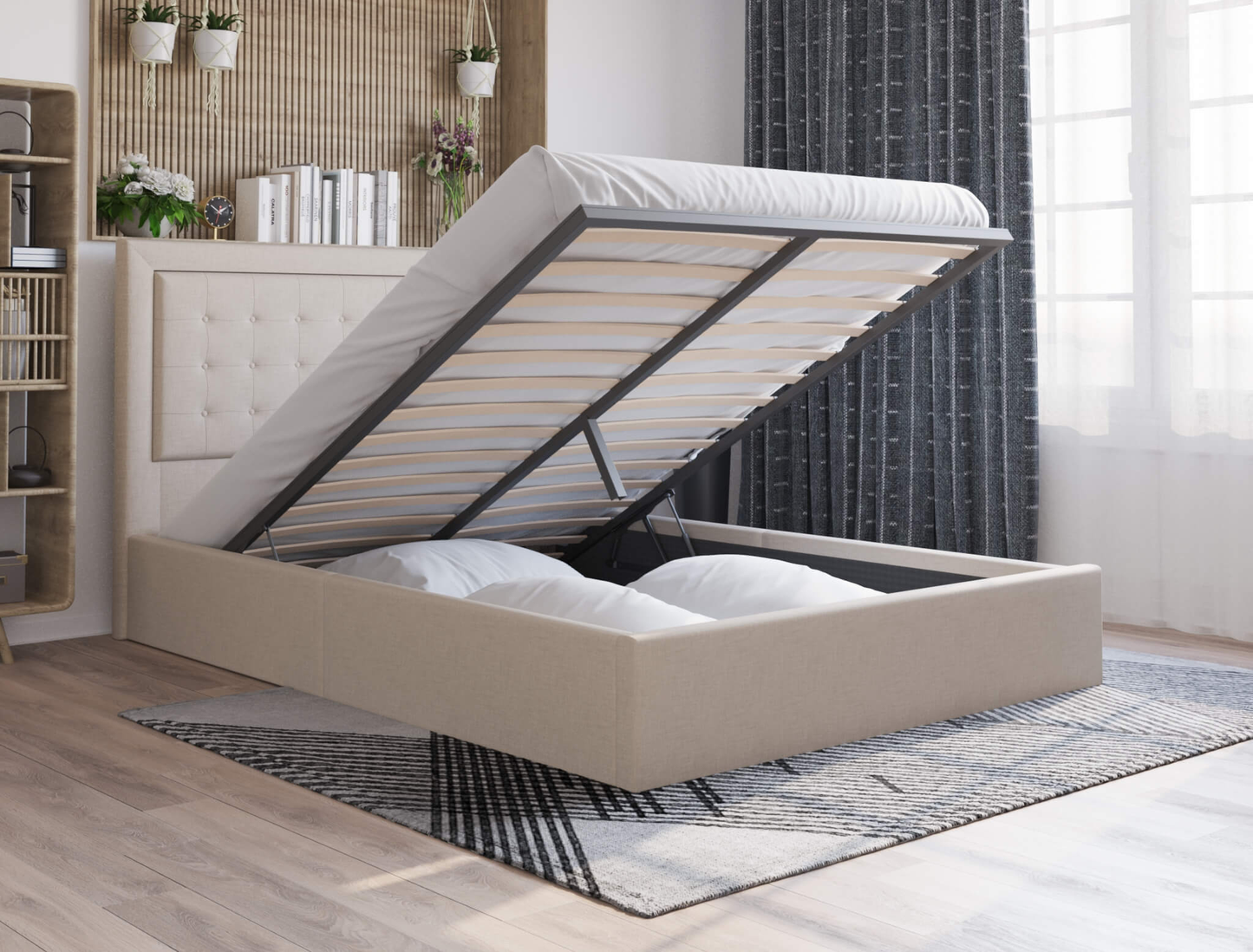 top view of a king bed frame in a bedroom from Isaak