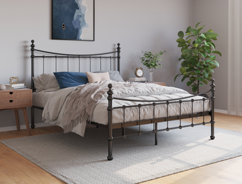 Juls Black Metal Double Bed Frame