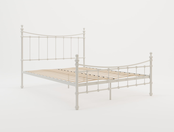 Juls White Metal King Single Bed Frame