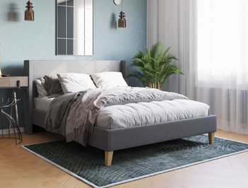 Kalmar Grey Fabric Double Bed Frame