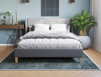 Kalmar Grey Fabric Double Bed Frame