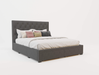 top view of a double bed frame with mattress and pillows in a white background from Isaak 2