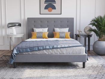 Kylie Grey Fabric Double Bed Frame