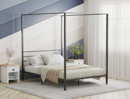 Hero Canopy Metal Black Bed Frame