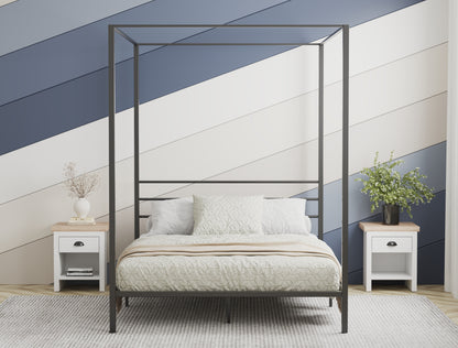 Hero Canopy Metal Black Bed Frame