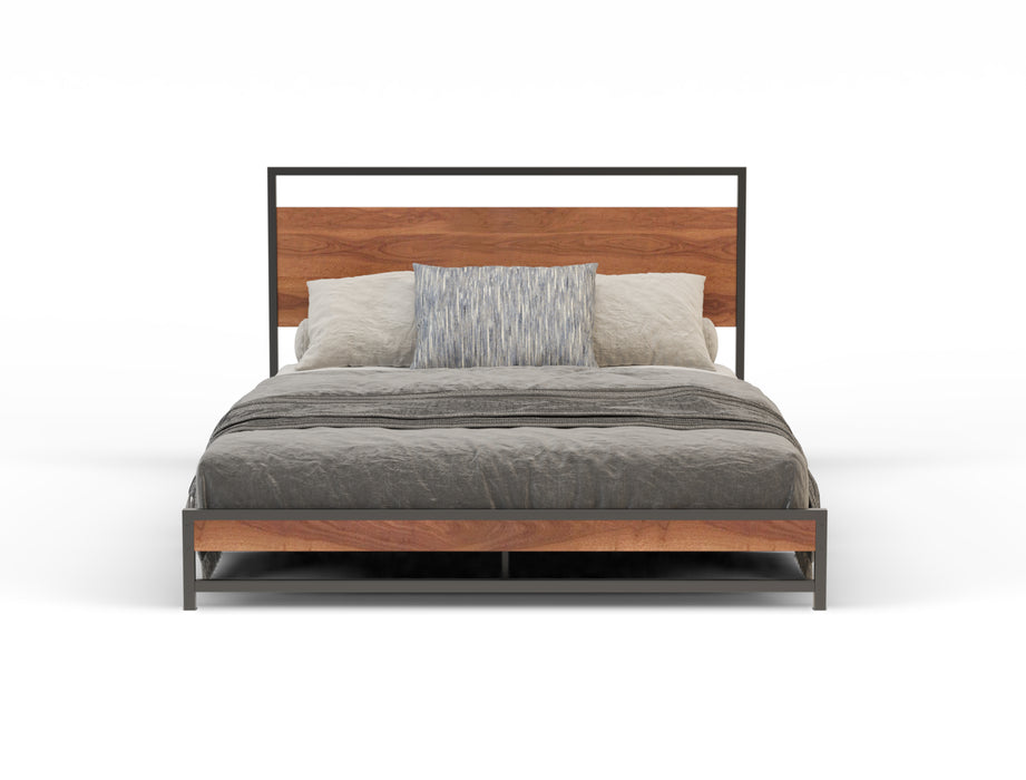 Hero Wooden Metal Walnut Bed Frame