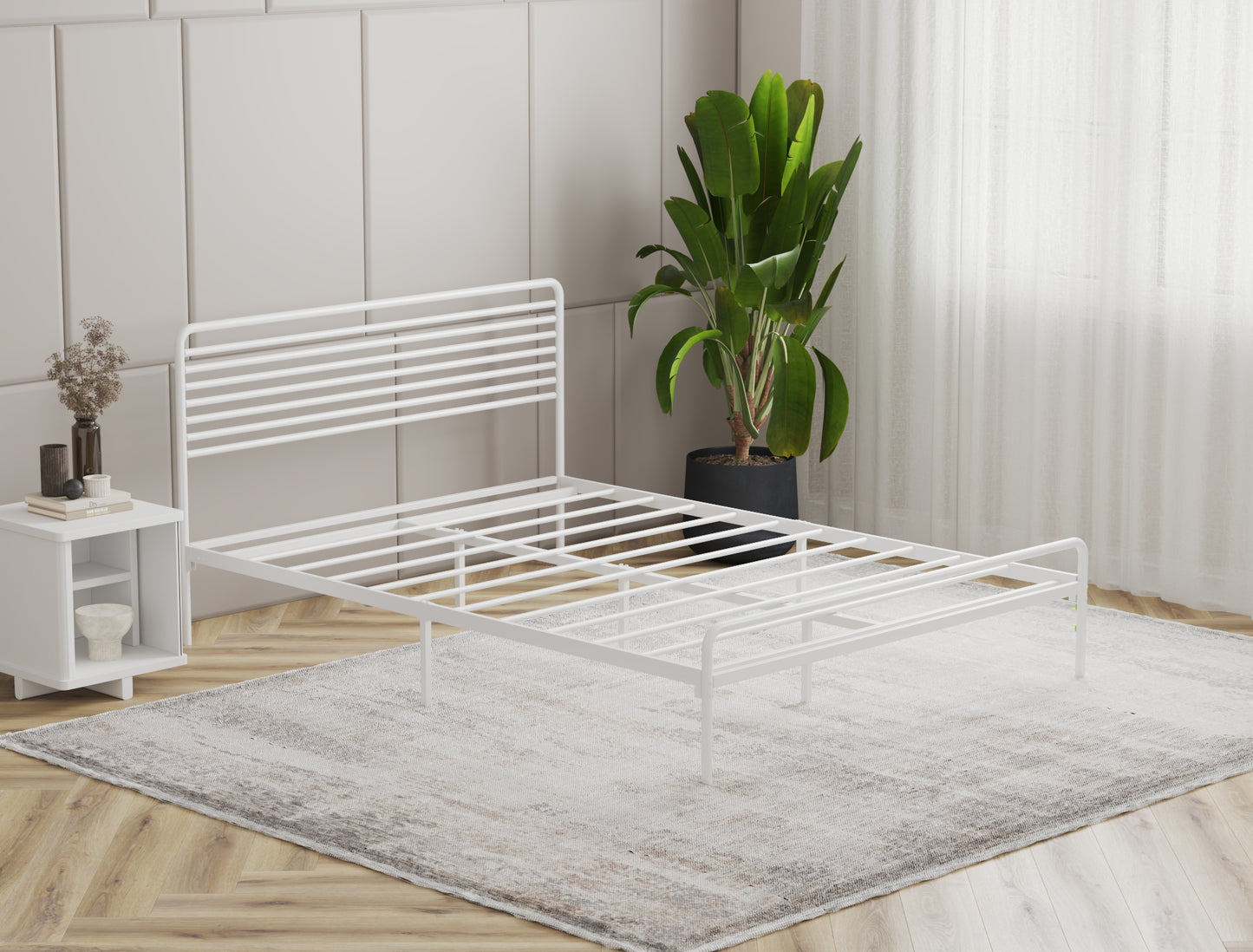 Bailey White Metal Bed Frame