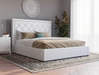 top view of a double bed frame with mattress and pillows in a bedroom from Isaak