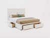 top view of a king bed frame with mattress and pillows in a white background from Isaak 2