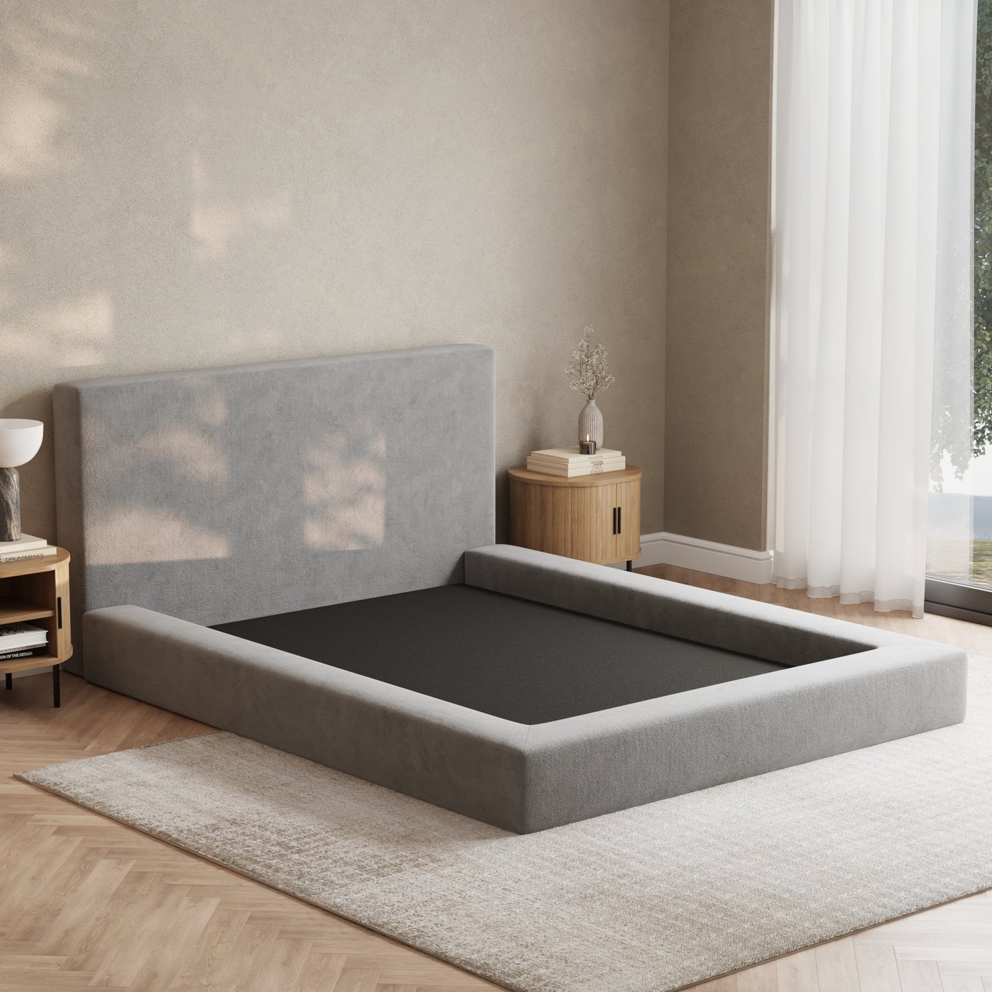 Marshmallow Bed Low Pile Chinelle Soft Grey