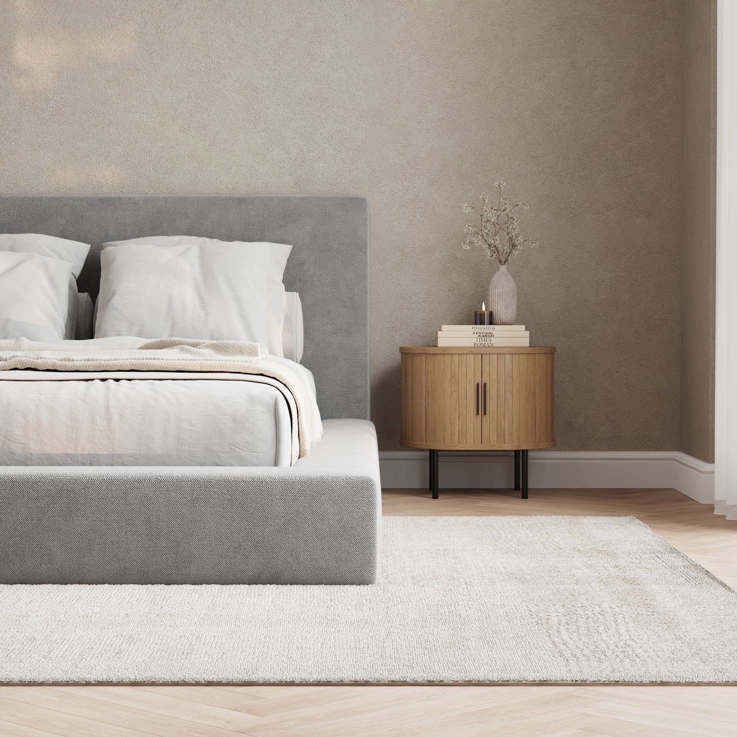 Marshmallow Bed Low Pile Chinelle Soft Grey
