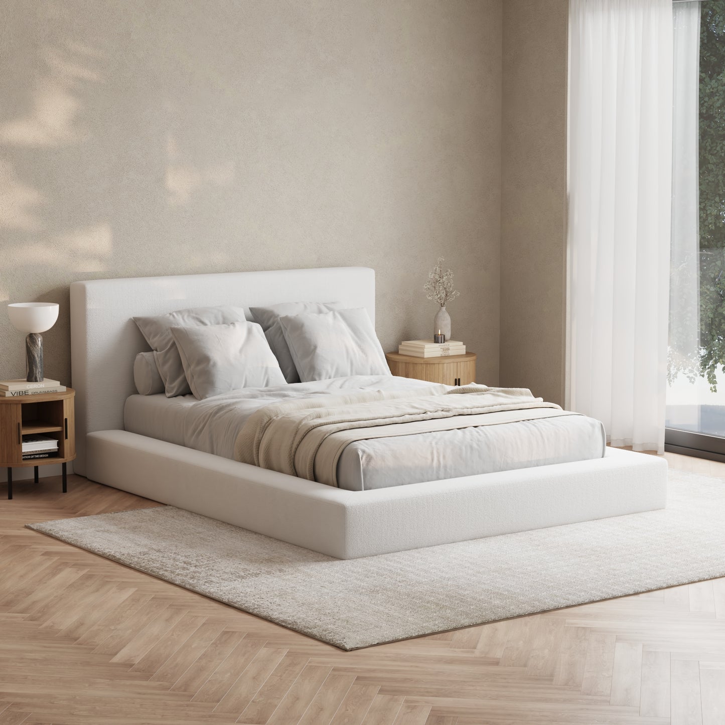 Marshmallow Bed Low Pile Chinelle Soft White