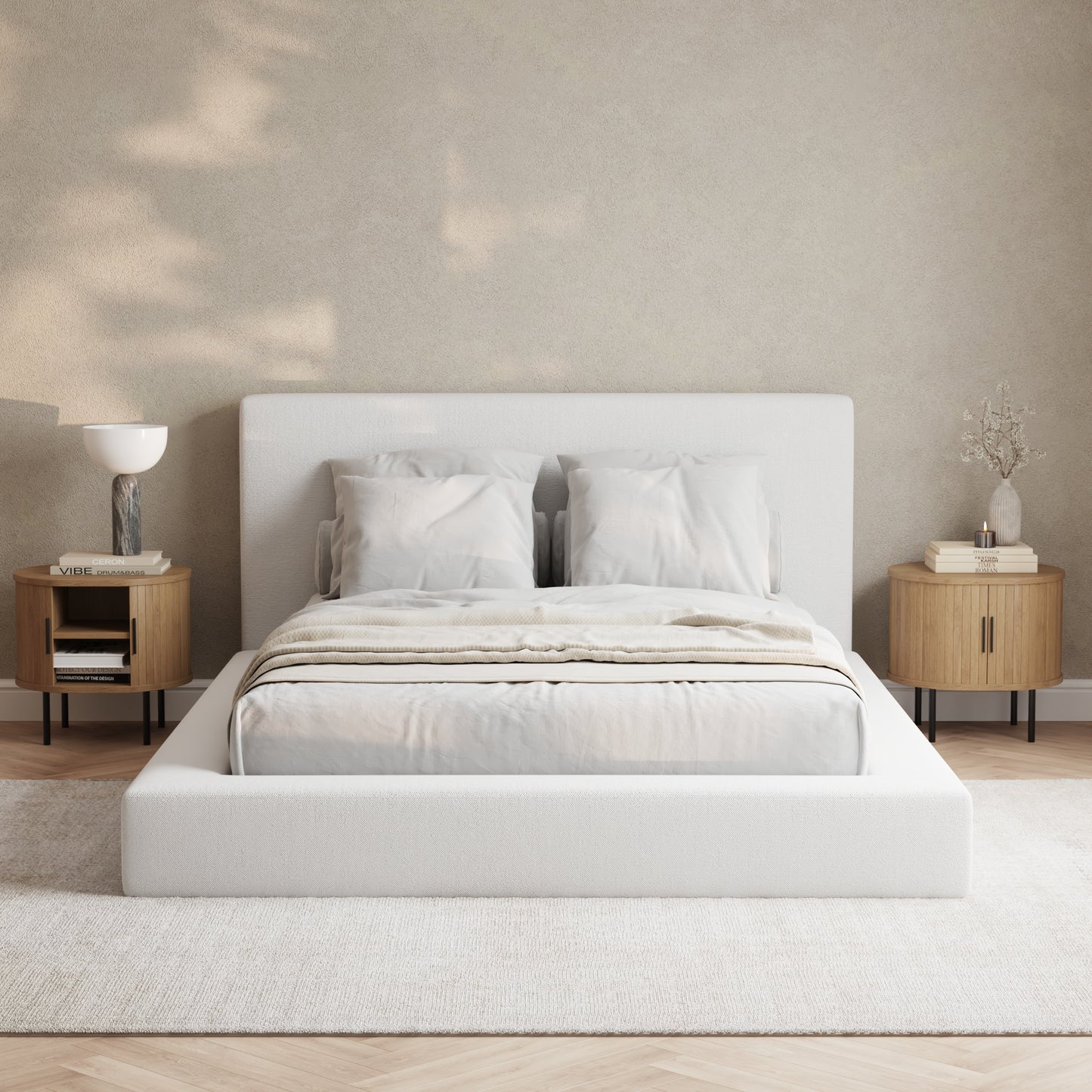 Marshmallow Bed Low Pile Chinelle Soft White