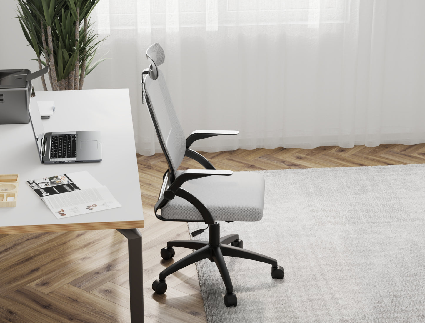 Archer Ergonomic Office Chair Light Grey Mesh/ Black Frame