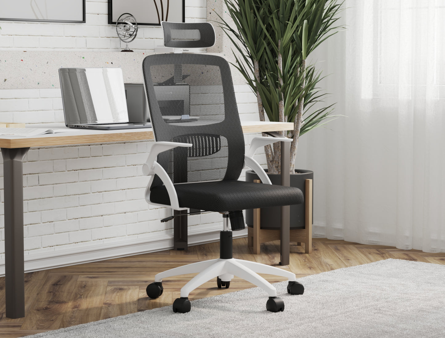 Archer Ergonomic Office Chair Black Mesh/ White Frame