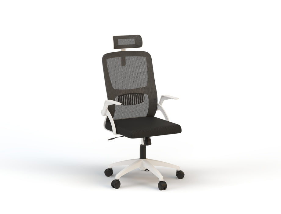 Archer Ergonomic Office Chair Black Mesh/ White Frame