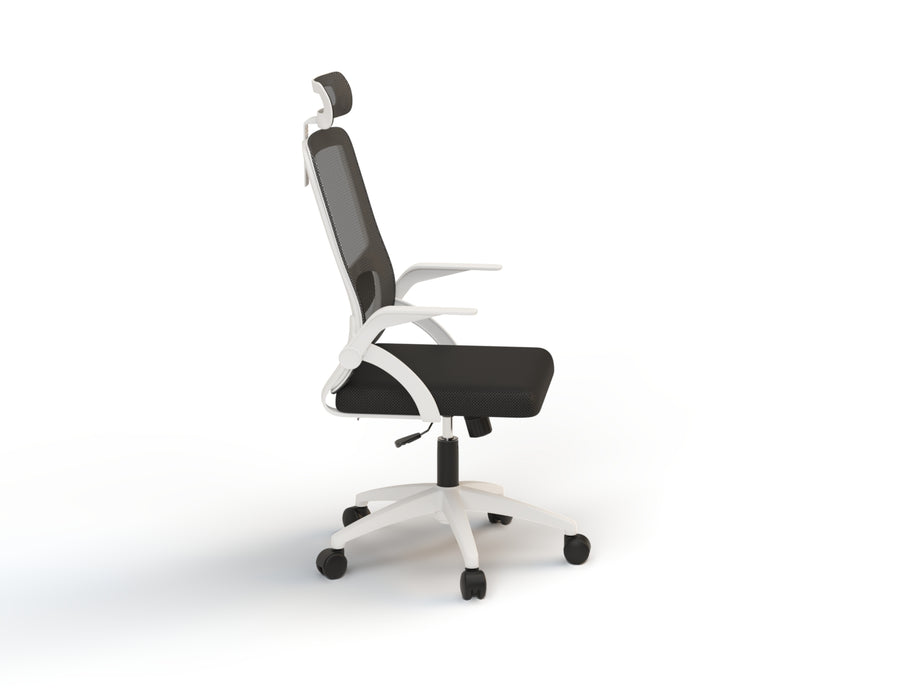 Archer Ergonomic Office Chair Black Mesh/ White Frame