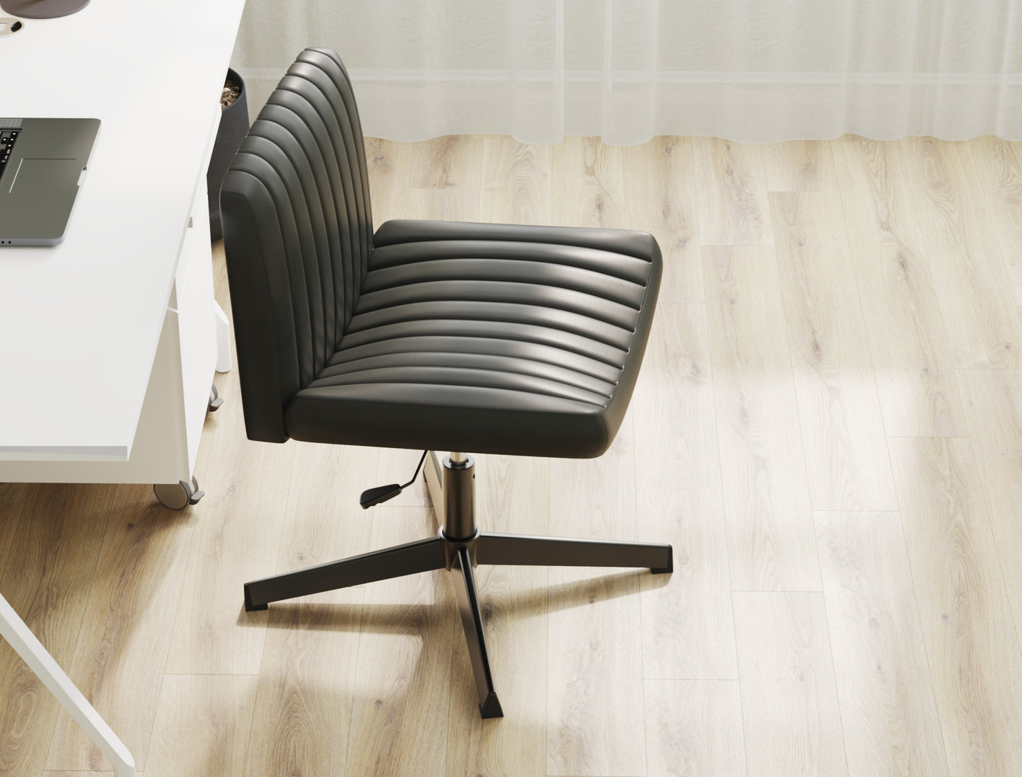 Otto Black Vegan Leather Office Chair