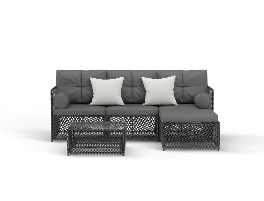 Acacia Black 5 Piece Outdoor Wooden Lounge Set