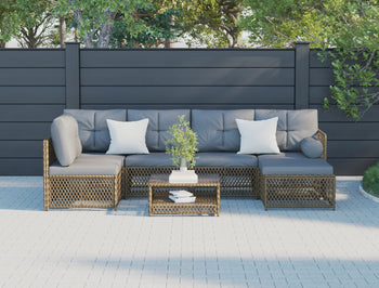 Acacia Brown 7 Piece Outdoor Wooden Lounge Set