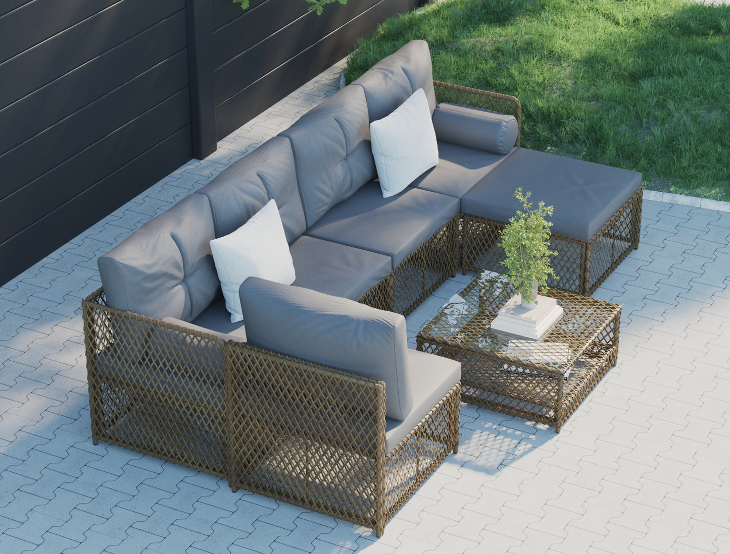 Acacia Brown 7 Piece Outdoor Wooden Lounge Set