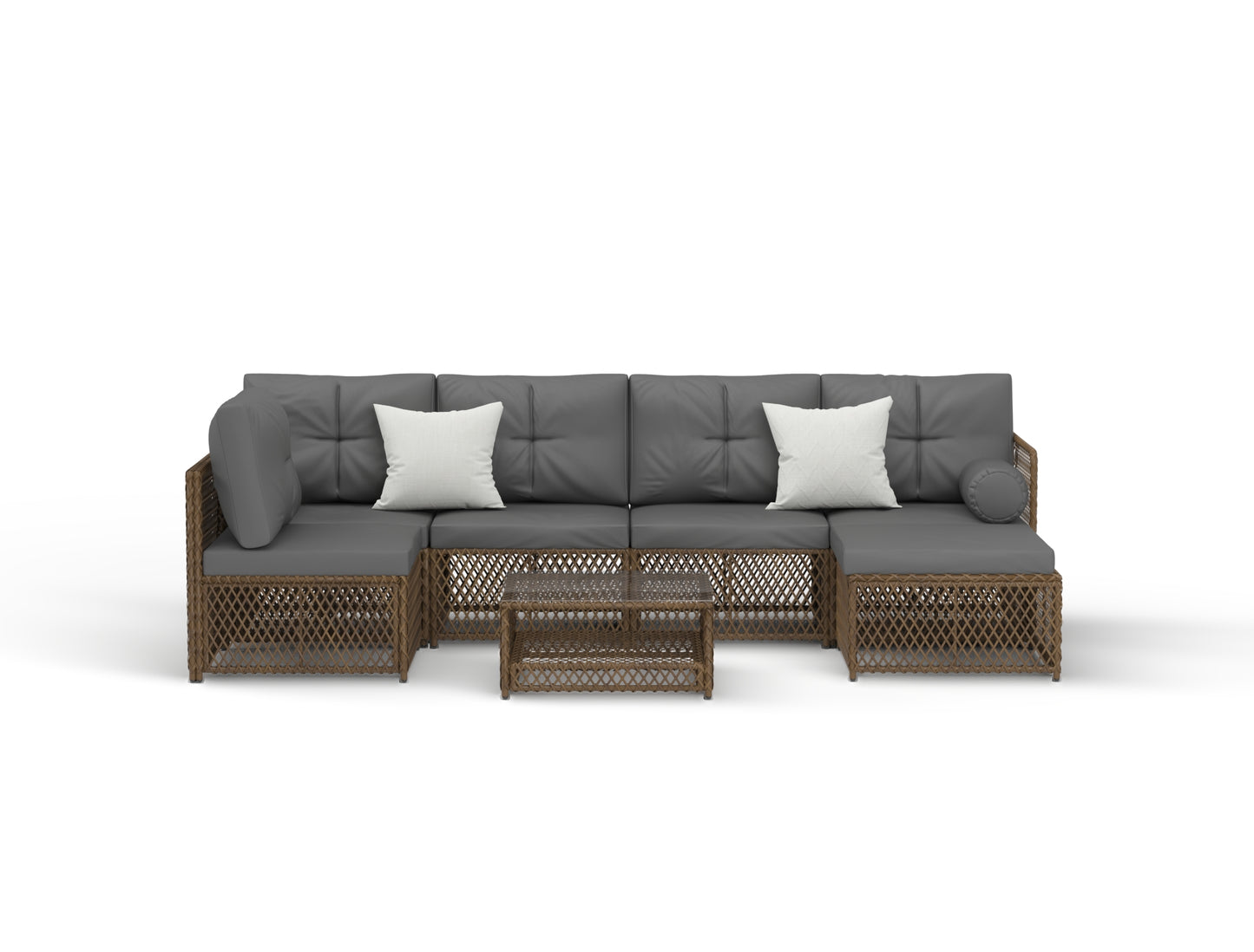 Acacia Brown 7 Piece Outdoor Wooden Lounge Set