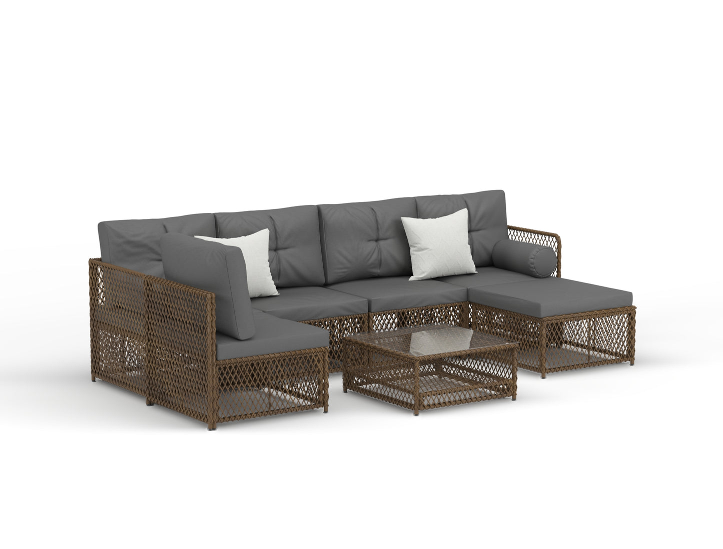 Acacia Brown 7 Piece Outdoor Wooden Lounge Set