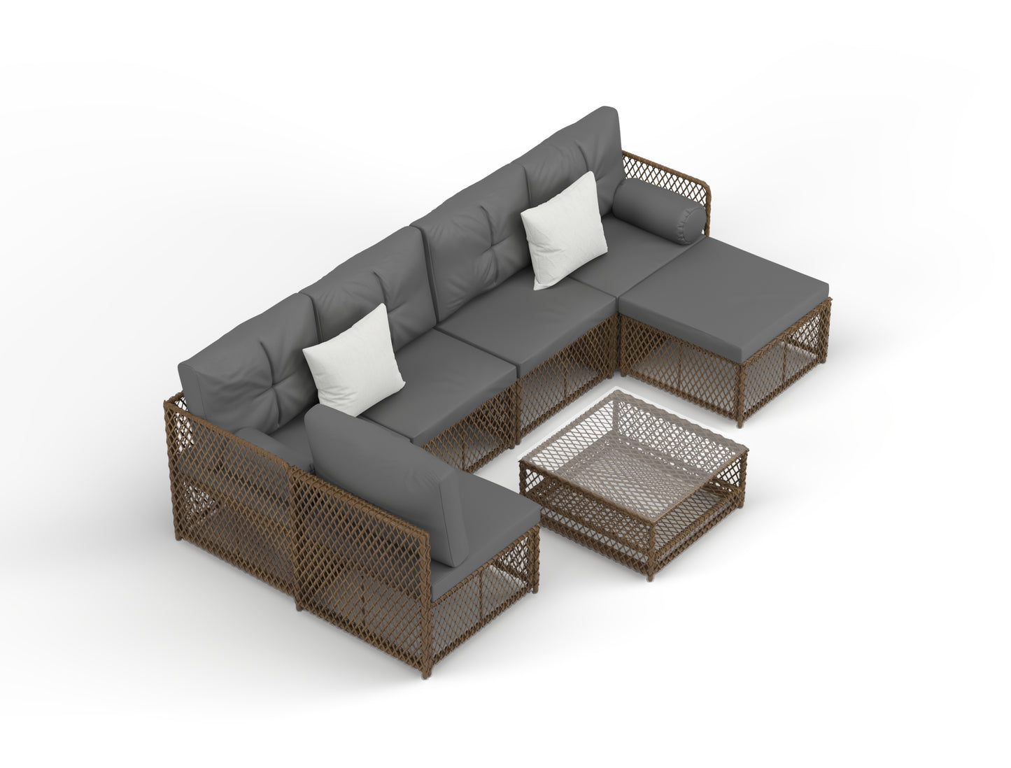 Acacia Brown 7 Piece Outdoor Wooden Lounge Set