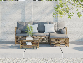 Acacia Brown 5 Piece Outdoor Wooden Lounge Set