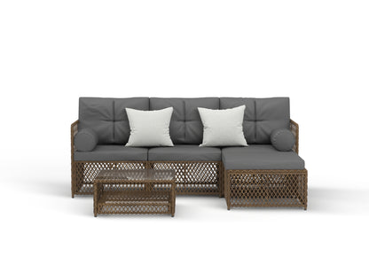 Acacia Brown 5 Piece Outdoor Wooden Lounge Set