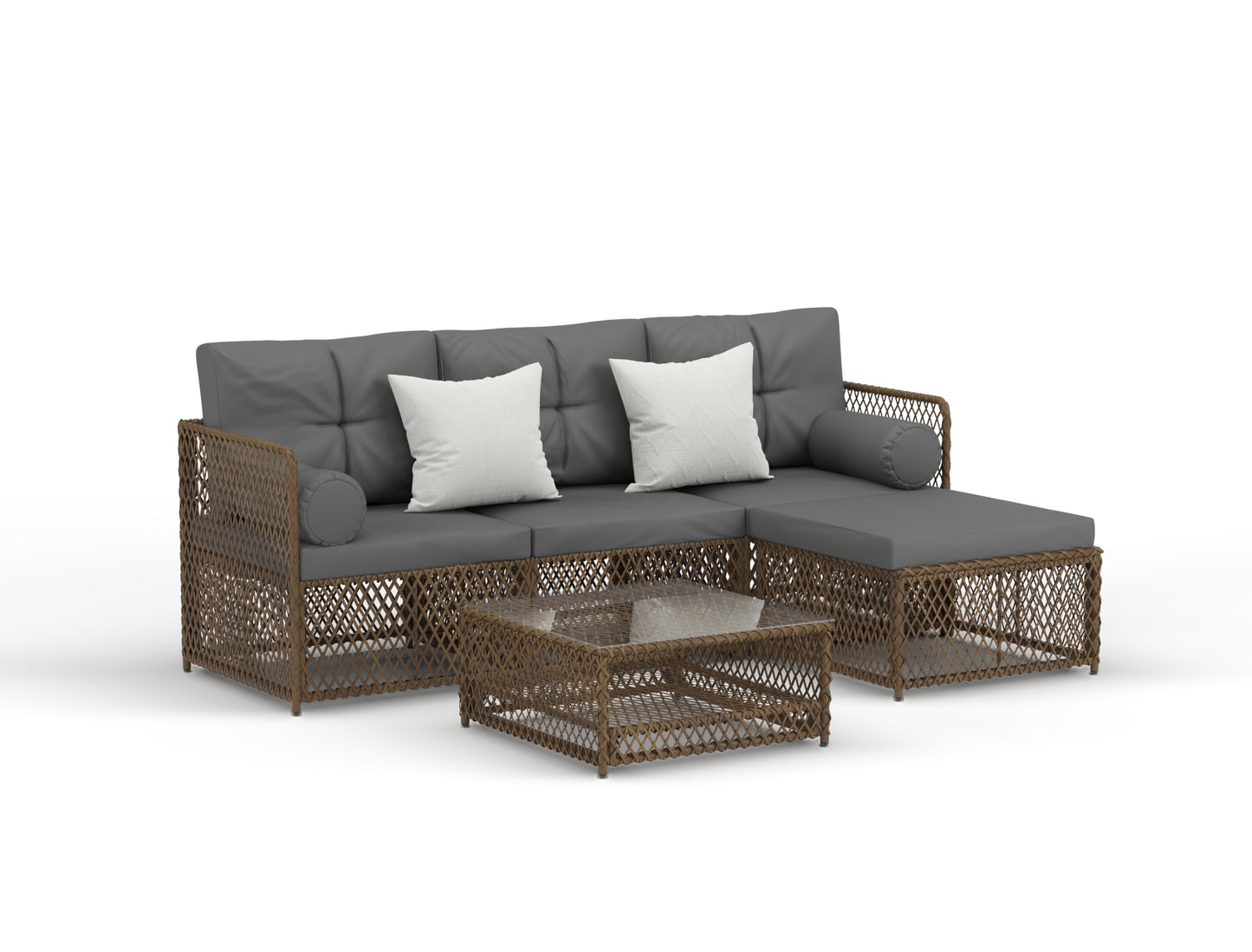 Acacia Brown 5 Piece Outdoor Wooden Lounge Set