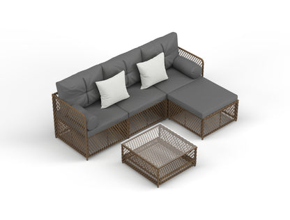 Acacia Brown 5 Piece Outdoor Wooden Lounge Set