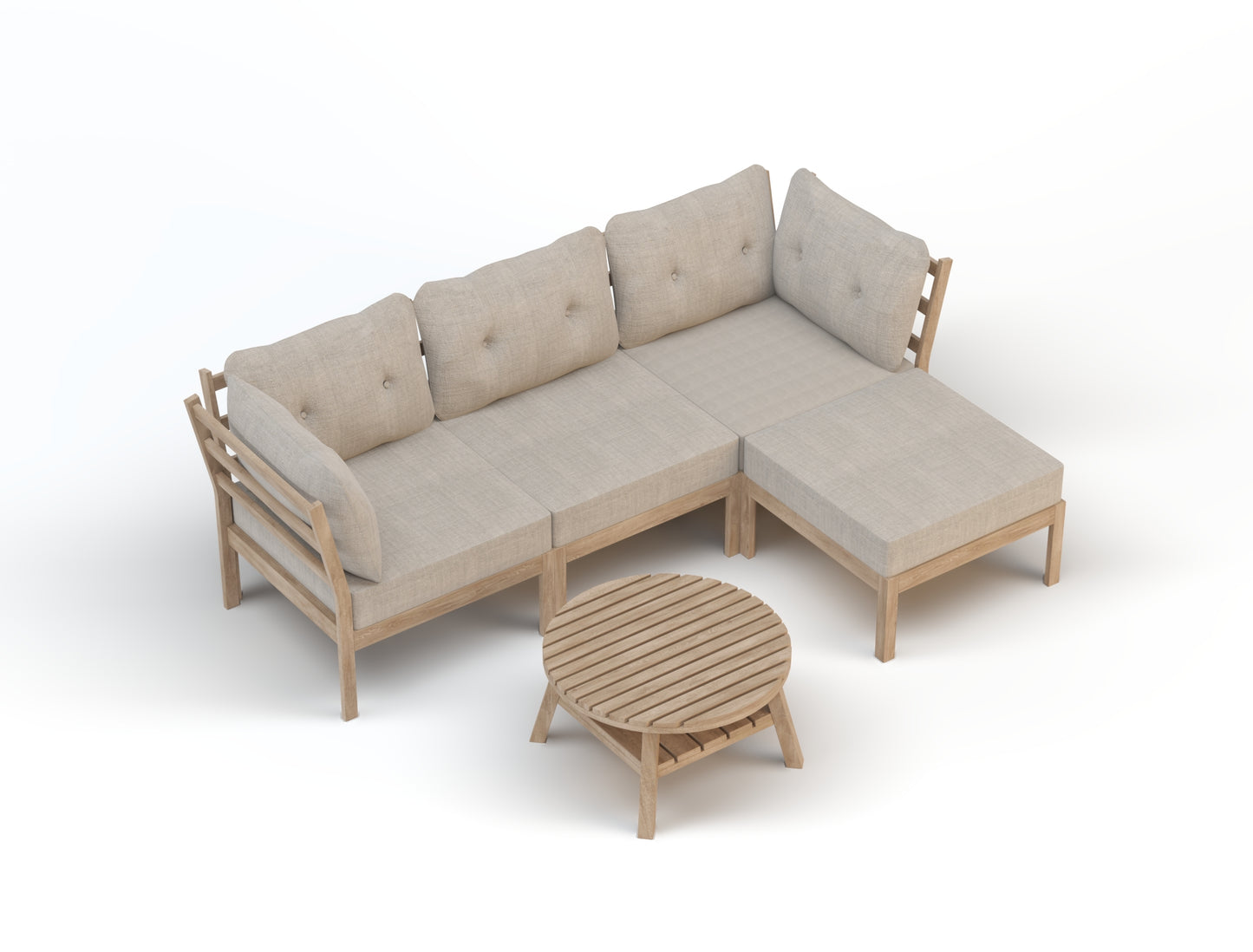 Felix 5 Piece Outdoor Wooden Lounge Set