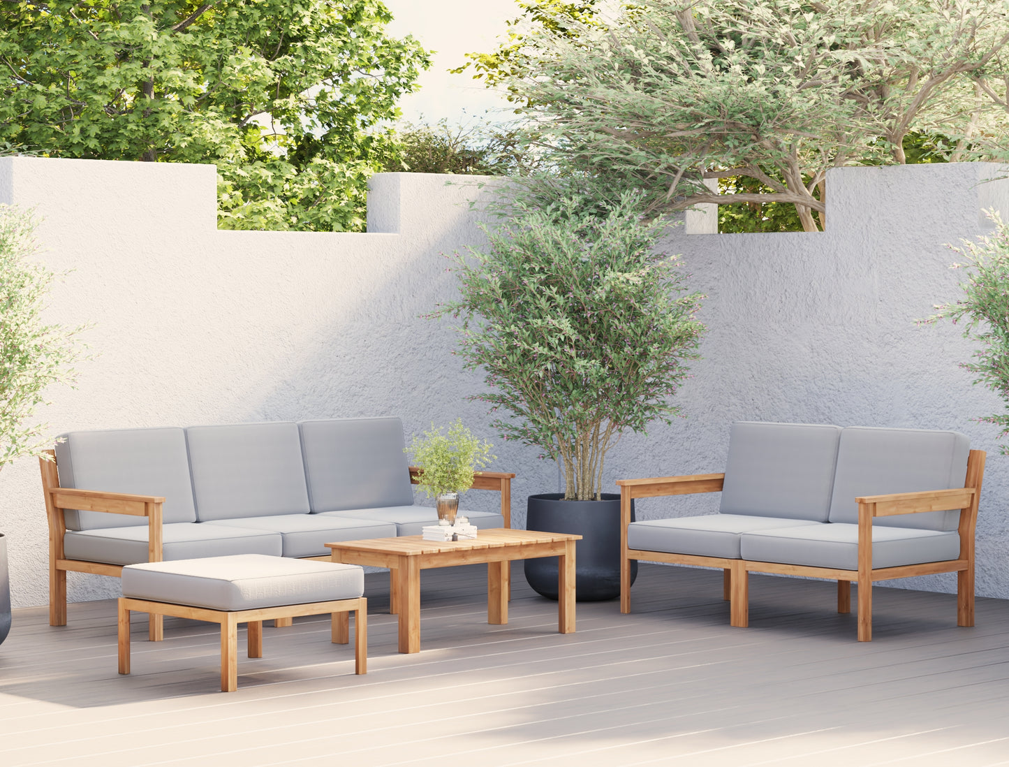 Alexo 7 Piece Outdoor Wooden Lounge Set